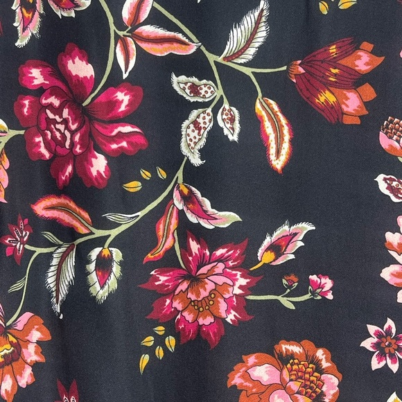 A.L.C. Annette Long Sleeve Silk Mini Dress Black Multi Color Floral Size 4 - Picture 7 of 9